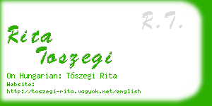 rita toszegi business card